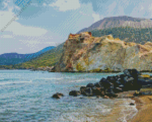 Vulcano Island Beach Diamond Painting