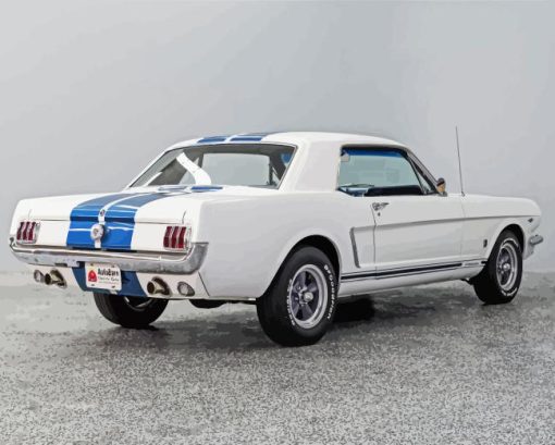 White 1965 Ford Mustang Diamond Painting