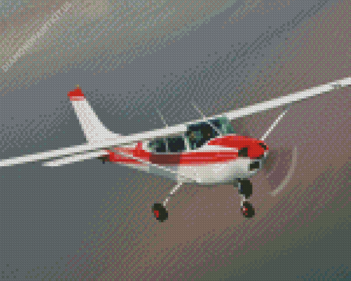 White Red Cessna 182 Skylane Diamond Painting