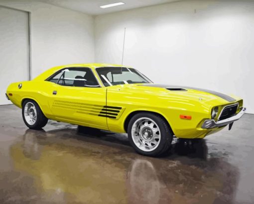 Yellow 1974 Challenger Diamond Painting