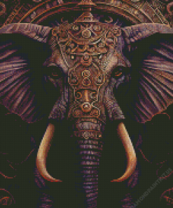 Black and Gold Indian Elephant Diamond Painting