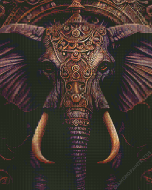 Black and Gold Indian Elephant Diamond Painting