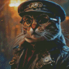 Cat in Pilots Hat Diamond Painting