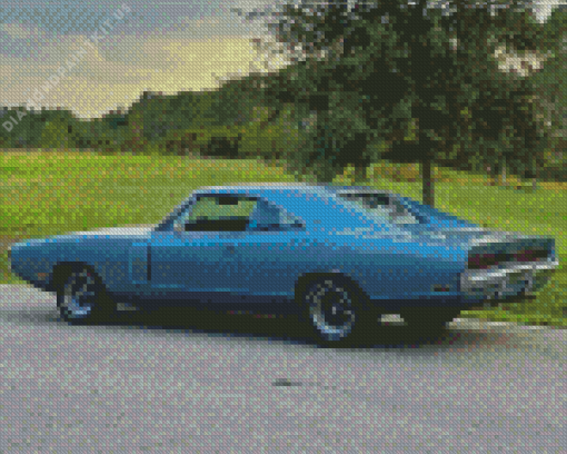 Classic Blue Dodge Charger 1970 Diamond Painting