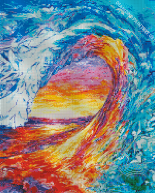 Colorful Abstract Waves Diamond Painting