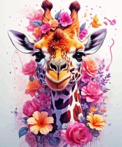 Floral Giraffe Diamond Painting