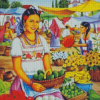 Fruit Seller Girl Diamond Painting