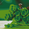Green Roses Diamond Painting