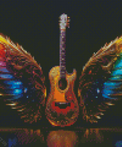 Guitar With Wings Diamond Painting