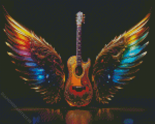 Guitar With Wings Diamond Painting