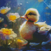 Little Duck And Flowers Diamond Painting