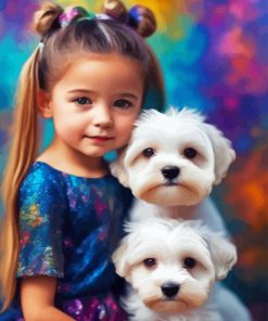 Little Girl With Puppy Diamond Painting