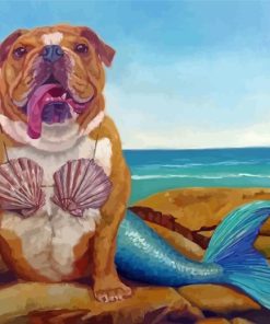 Mermaid Dog Diamond Painting