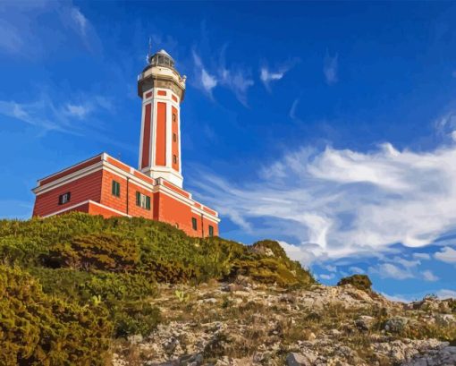 Punta Carena Lighthouse Diamond Painting