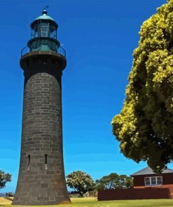 Queenscliff Black Lighthouse Diamond Painting