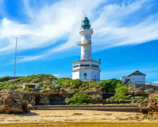 Queenscliff White Lighthouse Diamond Painting