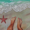 Sea Feet In Sand Diamond Painting