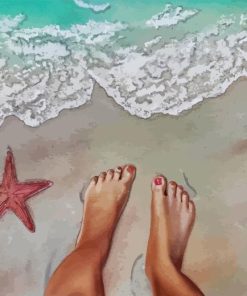 Sea Feet In Sand Diamond Painting