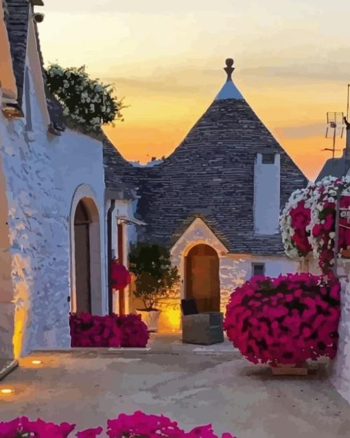 Sunset Alberobello Diamond Painting