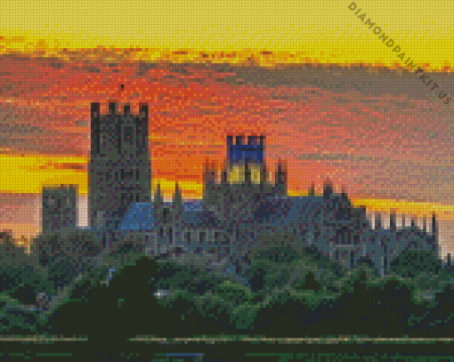 Sunset Ely Cathedral Diamond Painting