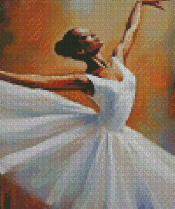Ballerina in White Dress Diamond Painting