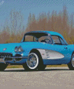 Blue 1960 Corvette Diamond Painting