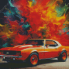 Cool Orange Camaro Art Diamond Painting