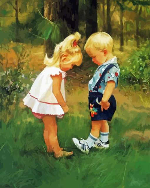 Cute Kids by donald Zolan Diamond Painting