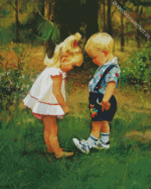 Cute Kids by donald Zolan Diamond Painting