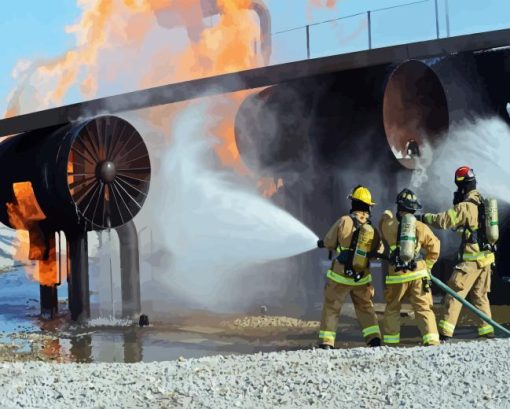 Fireman Fighting Fire Diamond Painting