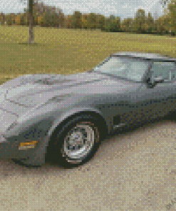 Grey 1981 Corvette Diamond Painting