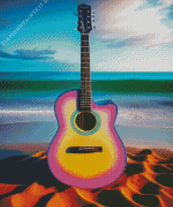 Guitar Seaside Diamond Painting