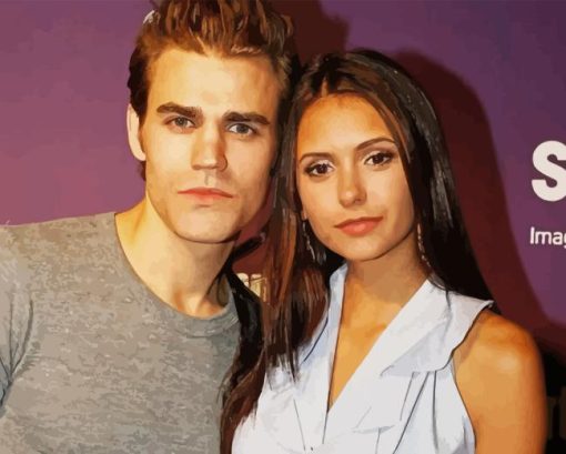 Paul Wesley And Nina Dobrev Diamond Painting