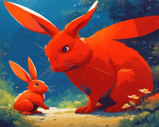Red Rabbit Diamond Painting