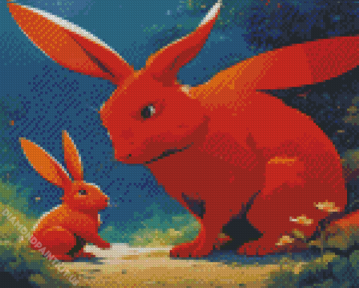 Red Rabbit Diamond Painting