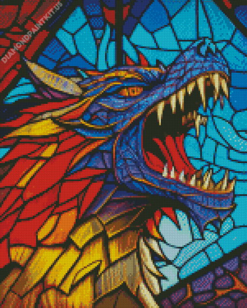 Stained Glass Dragon Diamond Painting