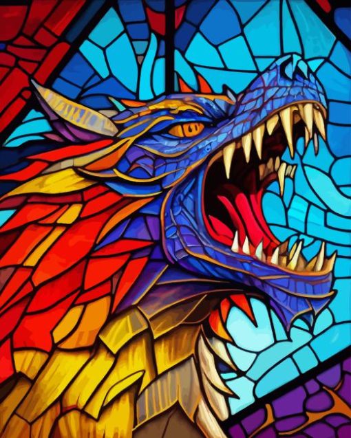 Stained Glass Dragon Diamond Painting