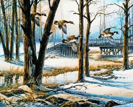 April Snow Terry Redlin Diamond Painting