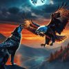 Eagle And Wolf Moon Diamond Painting