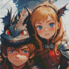 Hiccup and Astrid Animation Diamond Painting