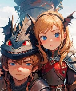 Hiccup and Astrid Animation Diamond Painting