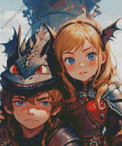 Hiccup and Astrid Animation Diamond Painting