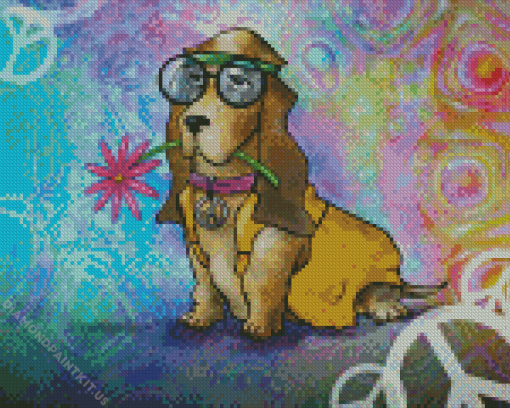 Hippie Dog Diamond Painting