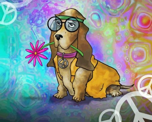 Hippie Dog Diamond Painting