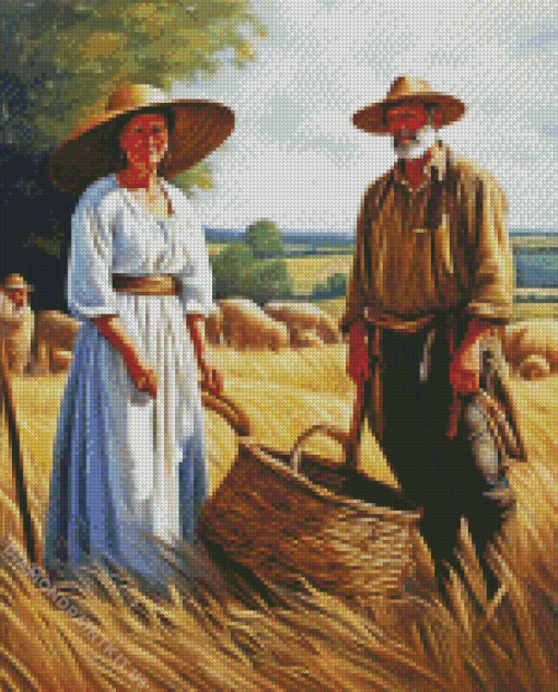 Old Farmers Couple Diamond Painting