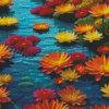 Orange Water Lilies Diamond Painting