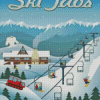 Taos Ski Poster Diamond Painting