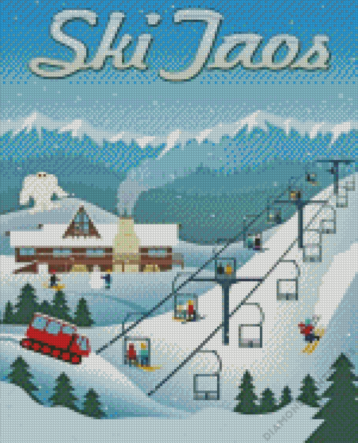 Taos Ski Poster Diamond Painting