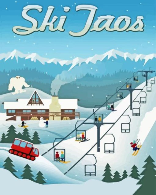 Taos Ski Poster Diamond Painting