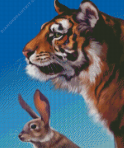 Tiger and Rabbit Animals Diamond Painting